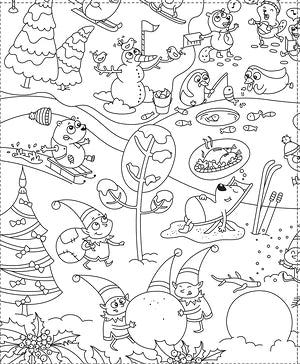 AFFICHES - Poster coloriage géant « l’hiver est là »