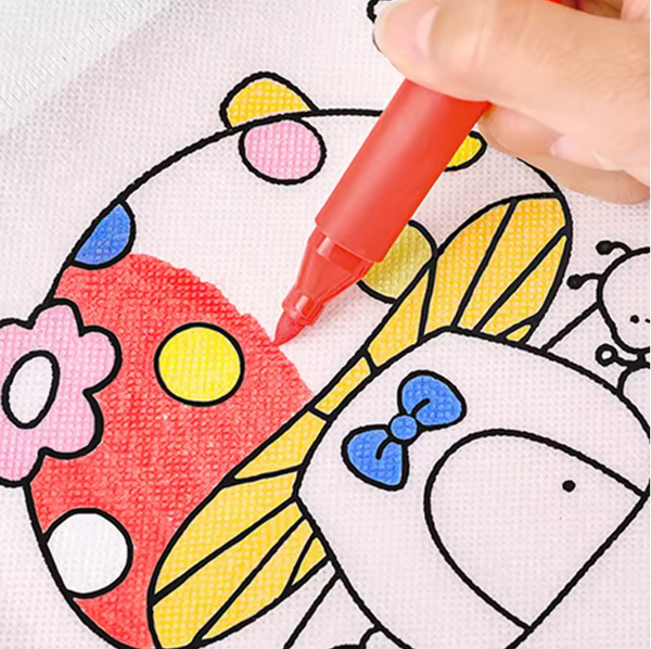 JEUX- Tote bag à colorier avec 5 feutres
