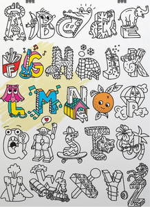 AFFICHES - Coloriage géant mon alphabet amusant