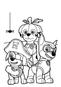 COLORIAGE- Coloriage Pat patrouille aux couleurs de Halloween