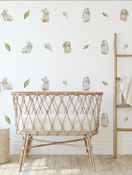 AUTOCOLLANTS  - Étiquettes murales "Mon petit lapin" pour chambré bébé x 102 autocollants