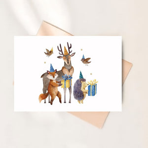 Carte Postale - Les animaux de la forêt en fête