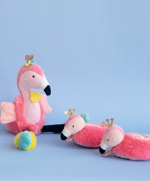 Chaussons bébé flamant rose- 0-6 mois doudou et compagnie