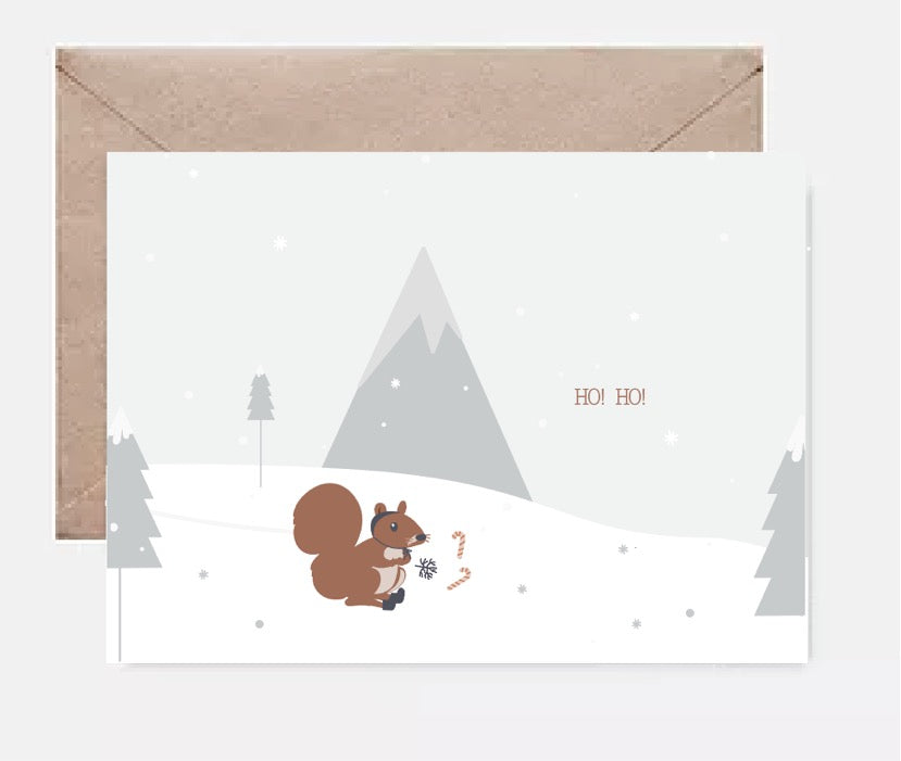 Carte Postale - Ecureuil dans la neige